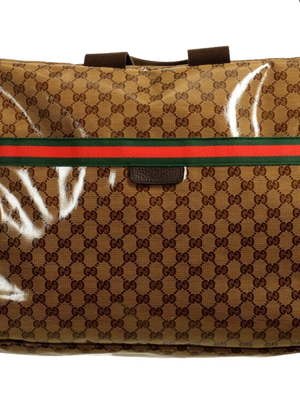 Gucci Men's GG Crystal Web Duffle Gym Weekender Travel Extra Large Bag - Picture 2 of 11